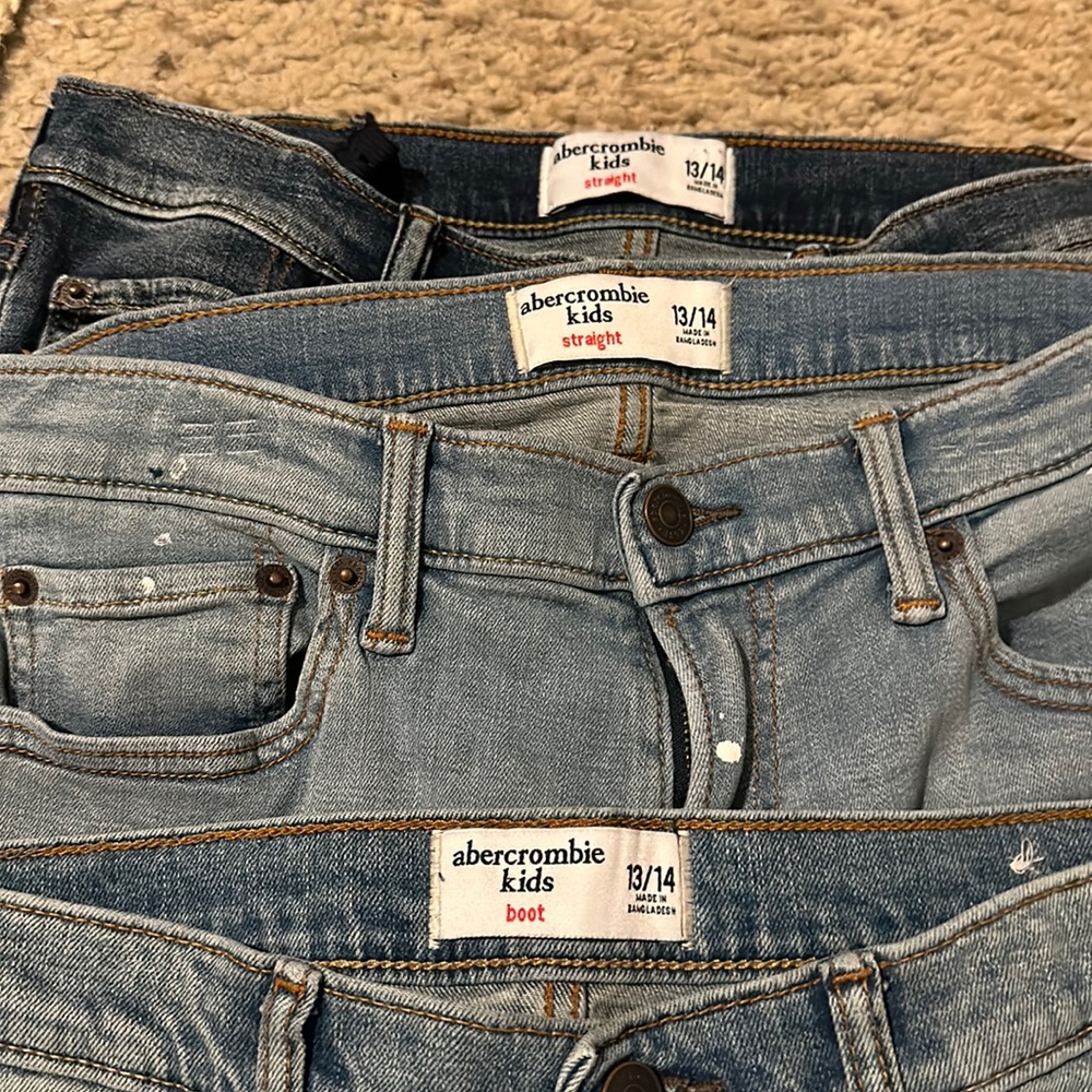 3 pair 13/14 boys Destructive Abercrombie Kids Jeans